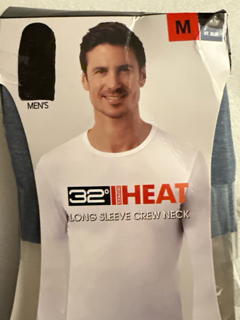 NWT 32 Degrees Heat Men’s Long Sleeve Layer Shirt Heather Blue One Only SIZE M